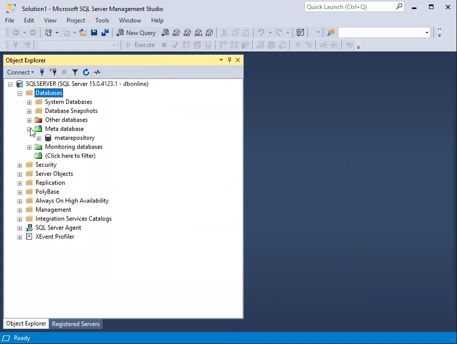 Virtual Folders for SSMS: screenshot